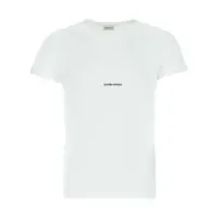 Tricouri Saint Laurent Logo Cotton T-Shirt Barbati