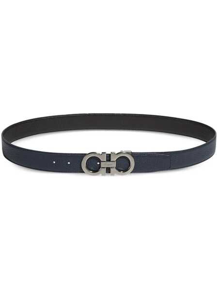 Curele Salvatore Ferragamo Salvatore Ferragamo Gancini Reversible Leather Belt Black Barbati (BM 18439143) 1