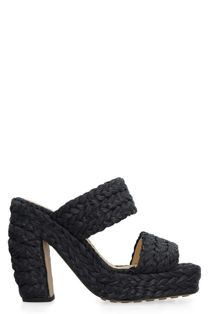 Pantofi cu toc Bottega Veneta Bottega Veneta Canalazzo Raffia Mules Black Femei (BM 18439752) 1