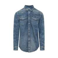 Camasi de blugi Givenchy Straight Denim Shirt Barbati