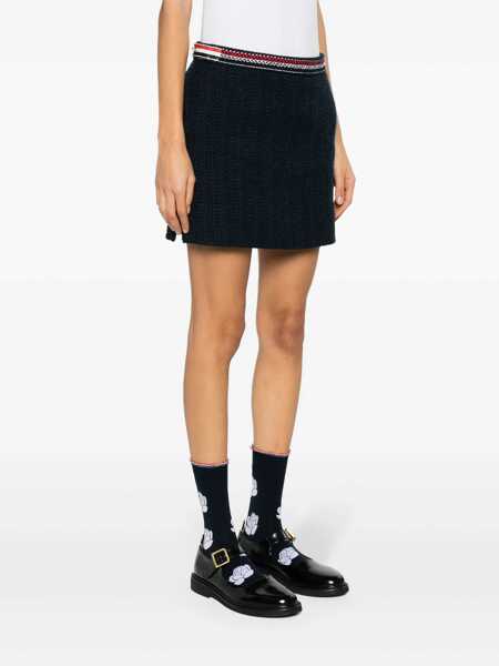 Fuste Thom Browne Thom Browne Rwb Skirt In Tweed BLUE Femei (BM 18446106) 3