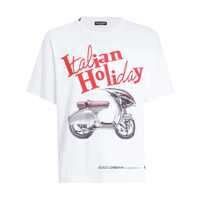 Tricouri Dolce & Gabbana White Cotton T-Shirt Barbati