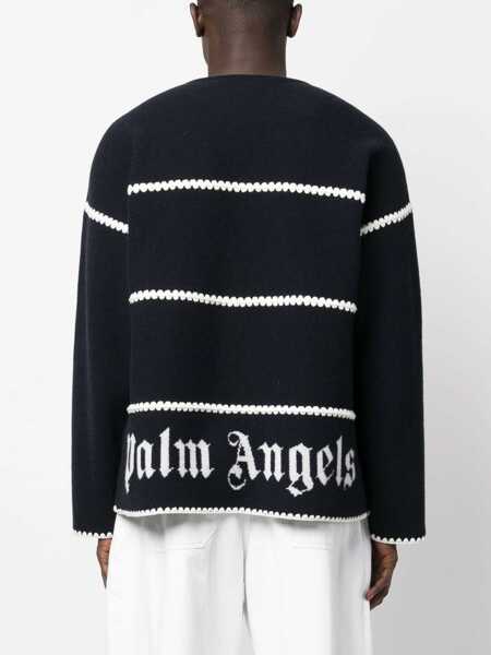 Pulovere Palm Angels Palm Angels Knit Wool Blend Pullover BLUE Barbati (BM 18450912) 4