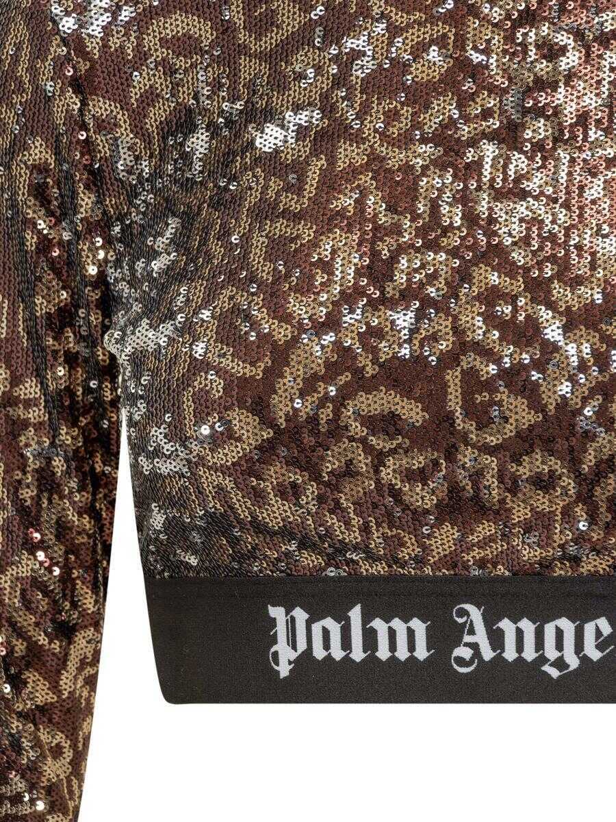 Topuri Palm Angels Palm Angels Top With Sequins BROWN Femei (BM 18450960) 4