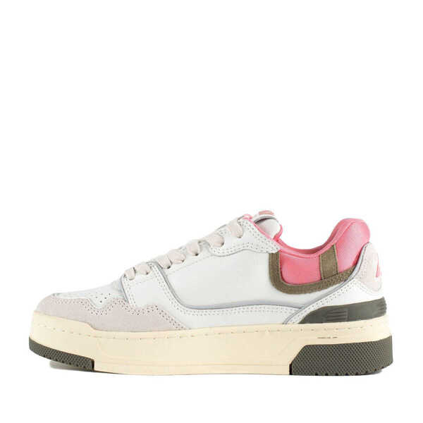 Sneakers AUTRY Autry Clc Low Sneakers In Leather And Suede Color White And Geranium WHITE, PINK, GREEN Femei (BM 18451482) 2