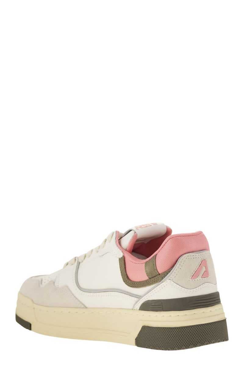 Sneakers AUTRY Autry Clc Low Sneakers In Leather And Suede Color White And Geranium WHITE, PINK, GREEN Femei (BM 18451482) 4