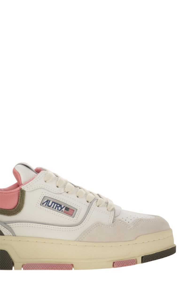 Sneakers AUTRY Autry Clc Low Sneakers In Leather And Suede Color White And Geranium WHITE, PINK, GREEN Femei (BM 18451482) 6