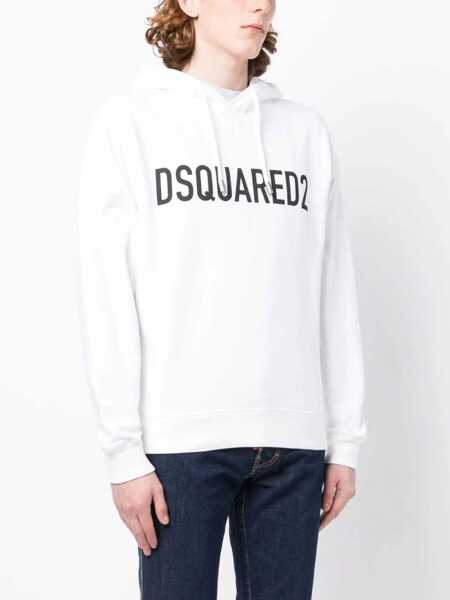 Bluze de trening DSQUARED2 DSQUARED2 Cotton Hoodie WHITE Barbati (BM 18451866) 3