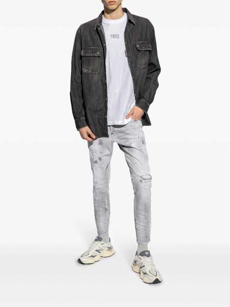 Tricouri DSQUARED2 DSQUARED2 Logo Cotton T-Shirt WHITE Barbati (BM 18451938) 2