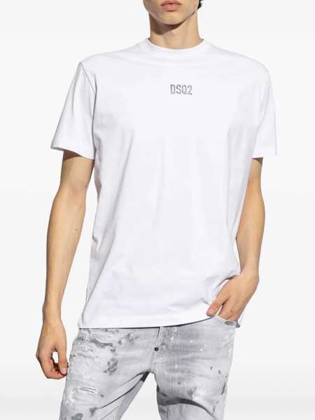 Tricouri DSQUARED2 DSQUARED2 Logo Cotton T-Shirt WHITE Barbati (BM 18451938) 3