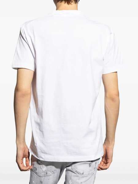 Tricouri DSQUARED2 DSQUARED2 Logo Cotton T-Shirt WHITE Barbati (BM 18451938) 4
