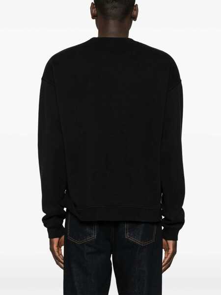 Pulovere DSQUARED2 DSQUARED2 Logo Detail Cotton Sweatshirt Black Barbati (BM 18451947) 4