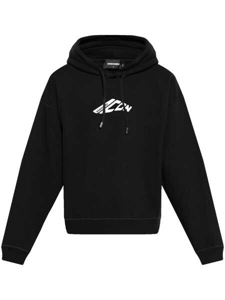 Bluze de trening DSQUARED2 DSQUARED2 D2 Stamped Hoodie Black Barbati (BM 18452181) 1