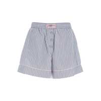 Pantaloni casual Violet Shorts With Logo Patch On The Front And All-Over Striped Motif In Viscose Blend Woman Femei