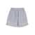 Ganni Violet Shorts With Logo Patch On The Front And All-Over Striped Motif In Viscose Blend Woman Purple