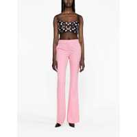 Pantaloni Versace Dama - Pantaloni casual Versace Pink Flare Pants With Tonal Logo Lettering In Wool Woman PINK Femei (BM 18454809) - B-mall.ro