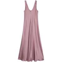 Rochii Long Pink Dress With U Neck In Fabric Woman Femei
