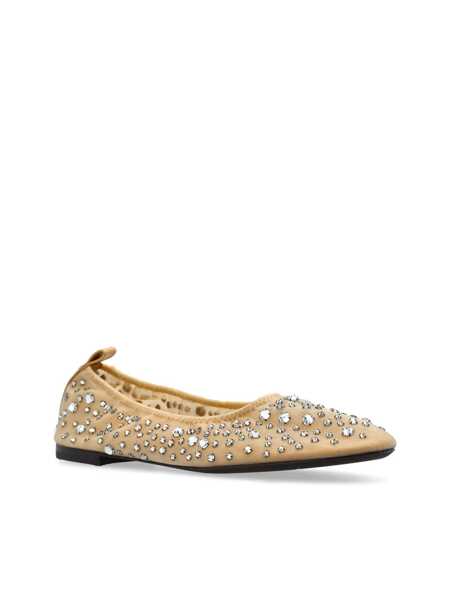 Balerini Tory Burch Beige Ballet Flats With All-Over Crystals Application In Tech Fabric Woman Beige Femei (BM 18455973) 4