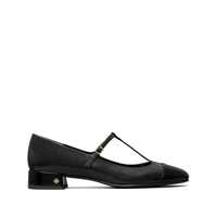 Balerini Black Ballet Shoes With Cap Toe And Low Block Heel In Patent Leather Woman Femei
