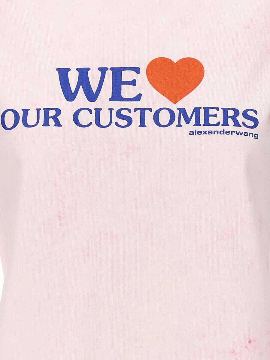 Tricouri Alexander Wang Alexander Wang We Love Our Customers T-Shirt PINK Femei (BM 18456471) 4