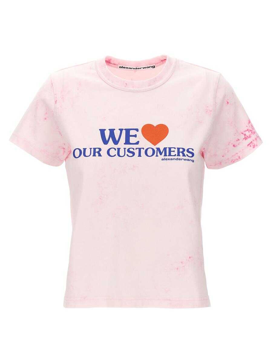 Tricouri Alexander Wang Alexander Wang We Love Our Customers T-Shirt PINK Femei (BM 18456471) 1