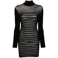 Rochii Jean Paul Gaultier Ribbed Mariniere Short Dress With Mesh Layer Clothing Femei