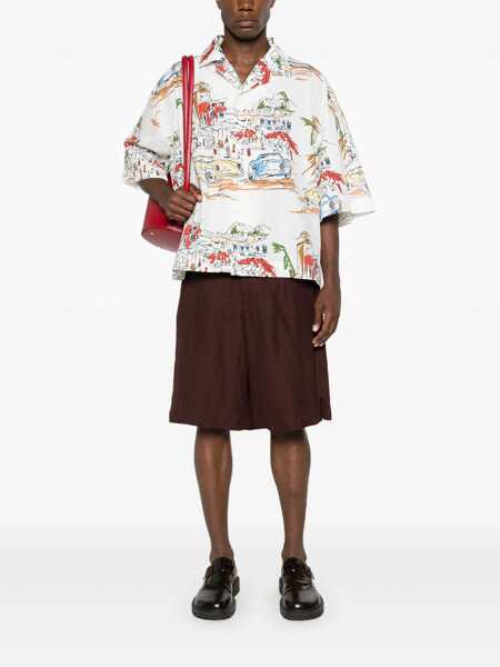 Camasi JACQUEMUS La Chemise Casaco Multicolor Bowling Shirt With Graphic Print In Cotton Man MULTICOLOR Barbati (BM 18457125) 2