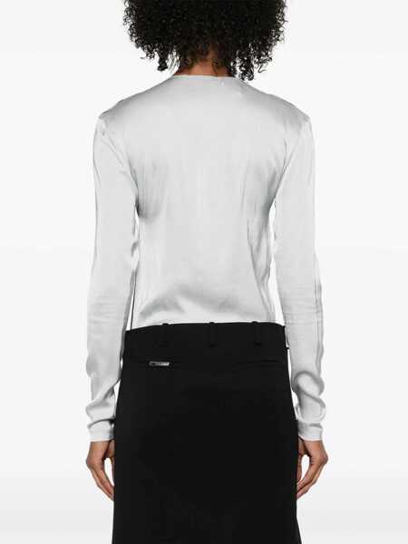 Fuste THE ATTICO Black Skirt With Two Front Slits And Logo Plaque On The Rear In Wool Woman Black Femei (BM 18457275) 4