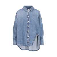 Camasi Blue Shirt With Classic Collar And Embroidered Detail On The Front In Cotton Woman Femei