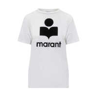 Tricouri Isabel Marant Étoile White Cotton T-Shirt Femei
