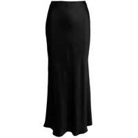 Fuste Black 'Midi' Skirt With Volant Detail At The End In Satin Woman Femei