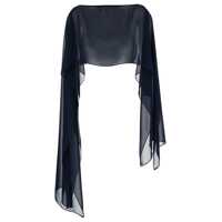 Esarfe Blue Stole With Boat Neckline In Sheer Fabric Woman Femei