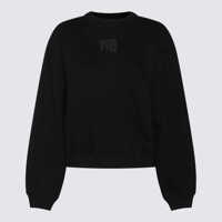 Pulovere Alexander Wang Black Cotton Terry Sweatshirt Femei