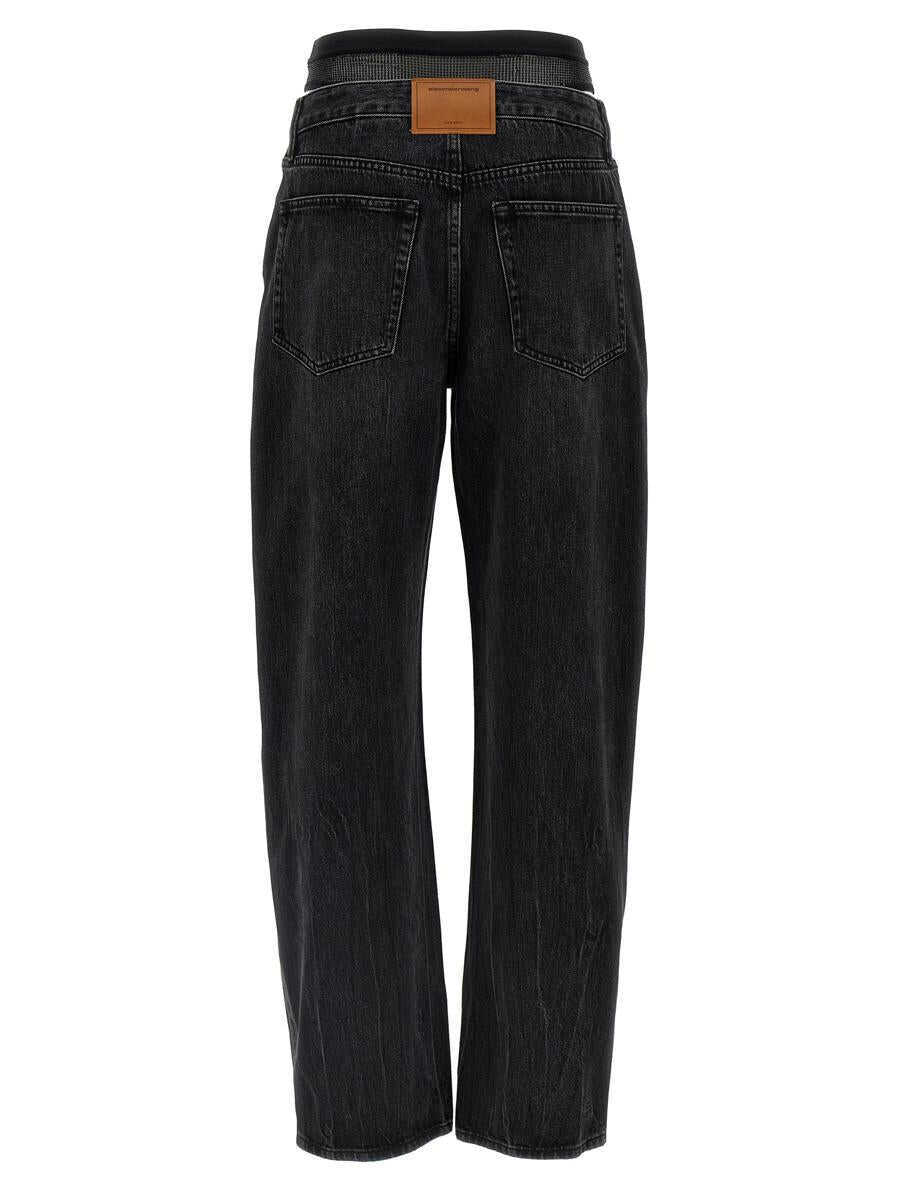 Blugi Alexander Wang Alexander Wang Slit Hem Prestyle Hotfix Mesh Undie Jeans Black Femei (BM 18459438) 2