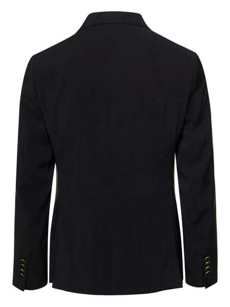 Sacouri REVERES 1949 Black Single-Breasted Blazer In Viscose Blend Man Black Barbati (BM 18459747) 2