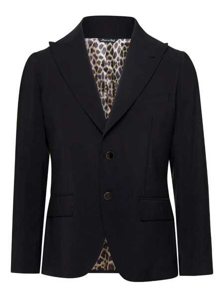 Sacouri REVERES 1949 Black Single-Breasted Blazer In Viscose Blend Man Black Barbati (BM 18459747) 1