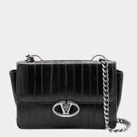 Genti de umar Valentino Garavani Black Leather Shoulder Bag Femei