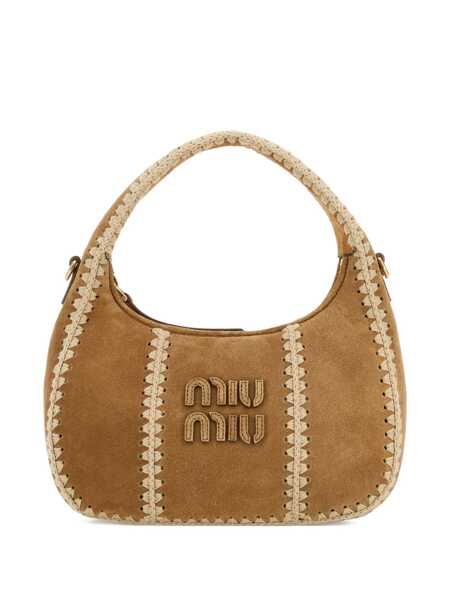 Genti de mana Miu Miu Miu Miu Borse Camoscio Crochet CANNELLA Femei (BM 18459948) 1