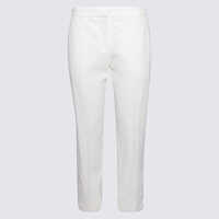 Pantaloni casual Alexander McQueen White Viscose Blend Pants Femei