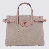 Genti de mana Valentino Garavani Beige Cotton Antibes Tote Femei