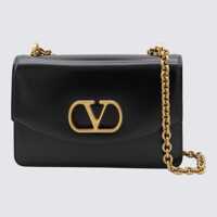 Genti de umar Valentino Garavani Black Leather Vain Shoulder Bag Barbati
