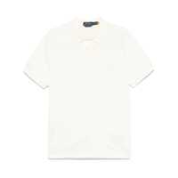 Tricouri Polo "Custom Slim Fit" White Polo Shirt With Large Pony Detail On The Front In Cotton Piquet Man Barbati