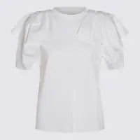 Tricouri Alexander McQueen White Cotton T-Shirt Femei