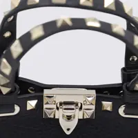 Genti de mana Valentino Garavani Dama - Genti de mana Valentino Garavani Valentino Garavani Black Leather Rockstud Mini Bag Black Femei (BM 18462192) - B-mall.ro