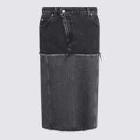 Fuste Alexander McQueen Black And Grey Cotton Skirt Femei