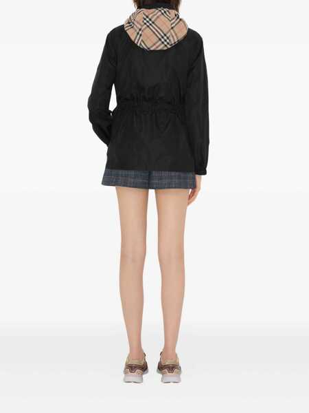 Geci Burberry Burberry Check Motif Nylon Jacket Black Femei (BM 18463086) 4