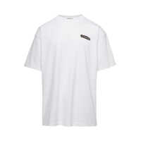 Tricouri White Crewneck T-Shirt With Skate Logo Print In Jersey Man Barbati