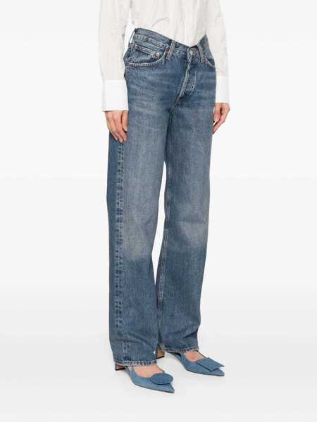 Blugi AGOLDE Blue Jeans With Beltl Loops And Logo Patch On The Rear In Denim Woman BLUE Femei (BM 18464640) 3