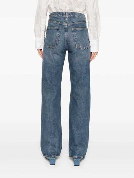 Blugi AGOLDE Blue Jeans With Beltl Loops And Logo Patch On The Rear In Denim Woman BLUE Femei (BM 18464640) 4
