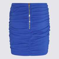 Fuste Balmain Blue Viscose Blend Skirt Femei